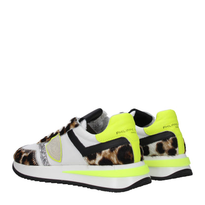 White Fabric Athletic Sneakers