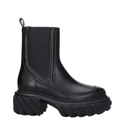 Black Leather Ankle Boots