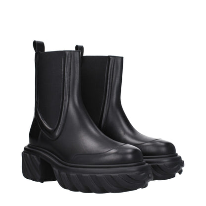 Black Leather Ankle Boots