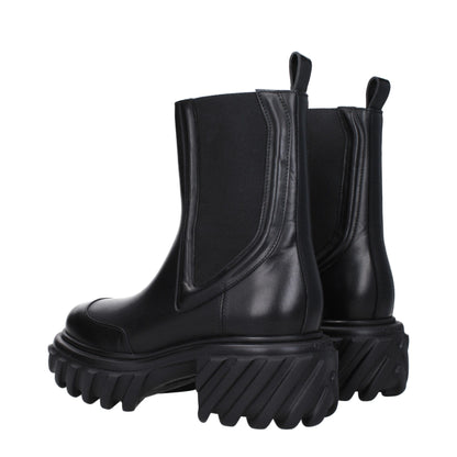 Black Leather Ankle Boots