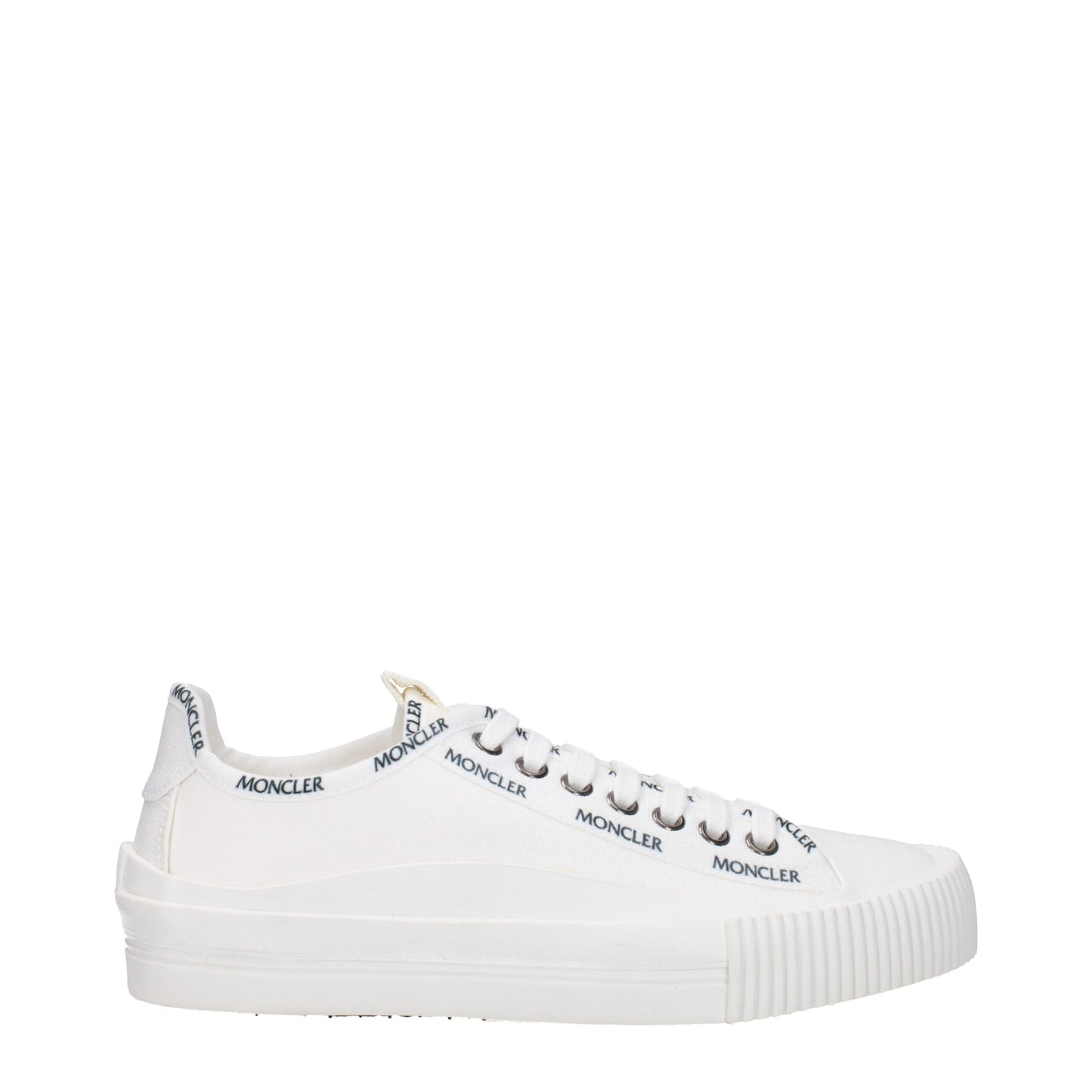 White Fabric Low Tops
