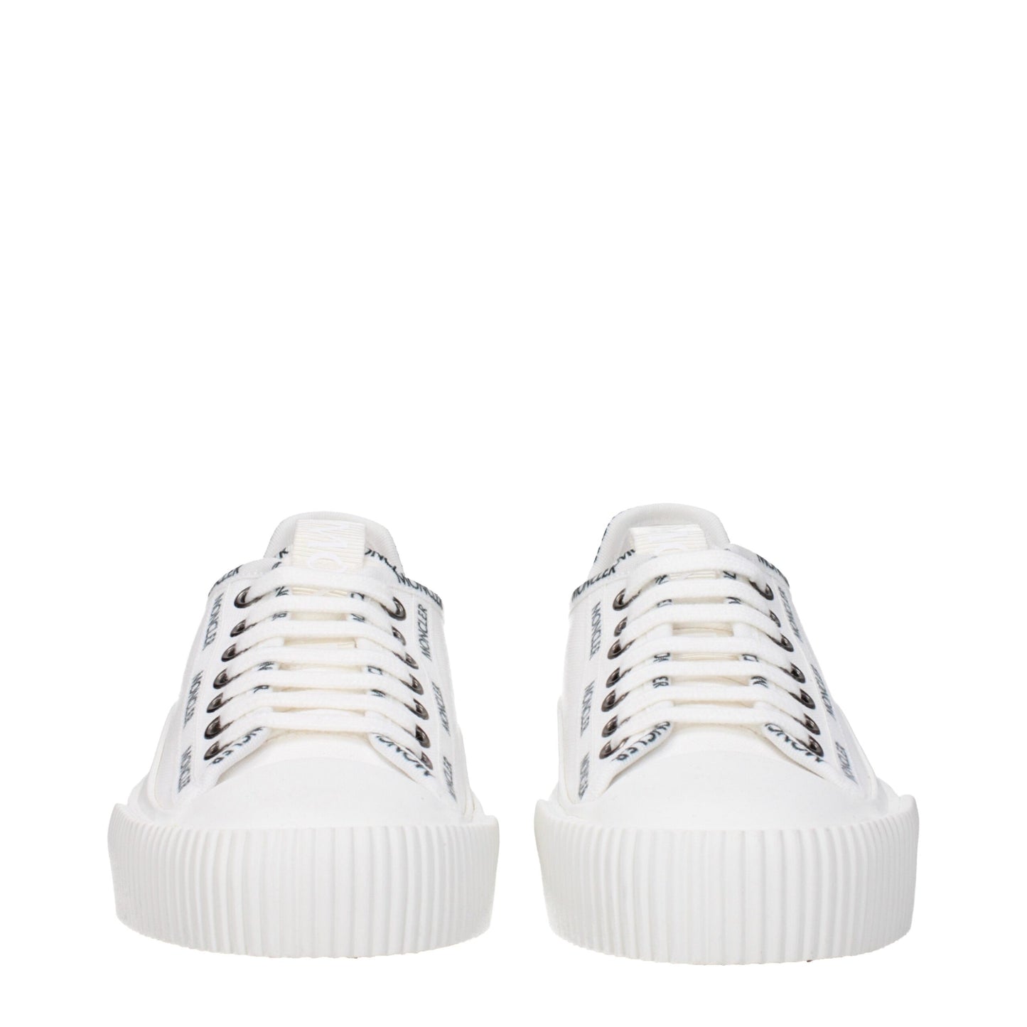 White Fabric Low Tops