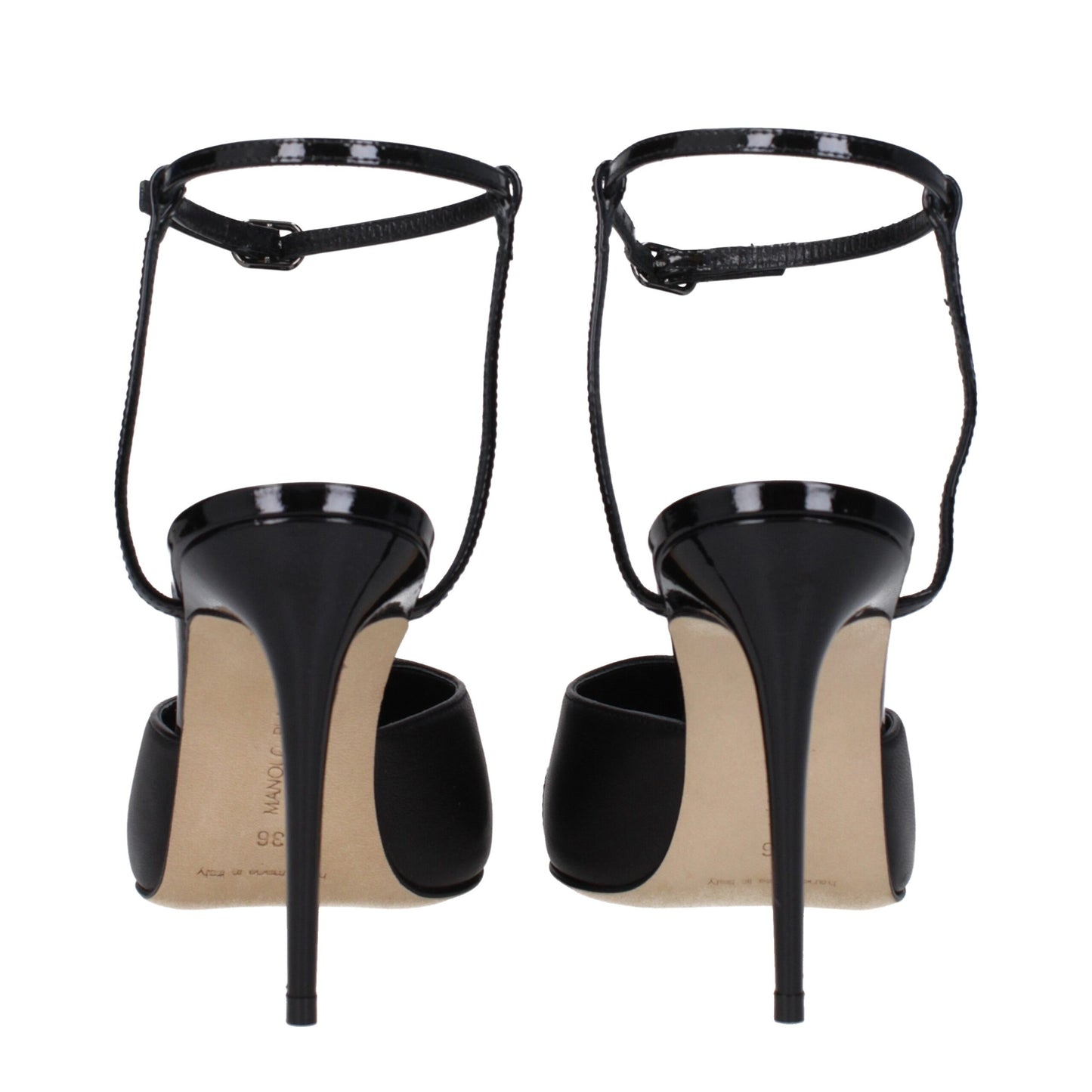 Black Leather High Heel Pumps
