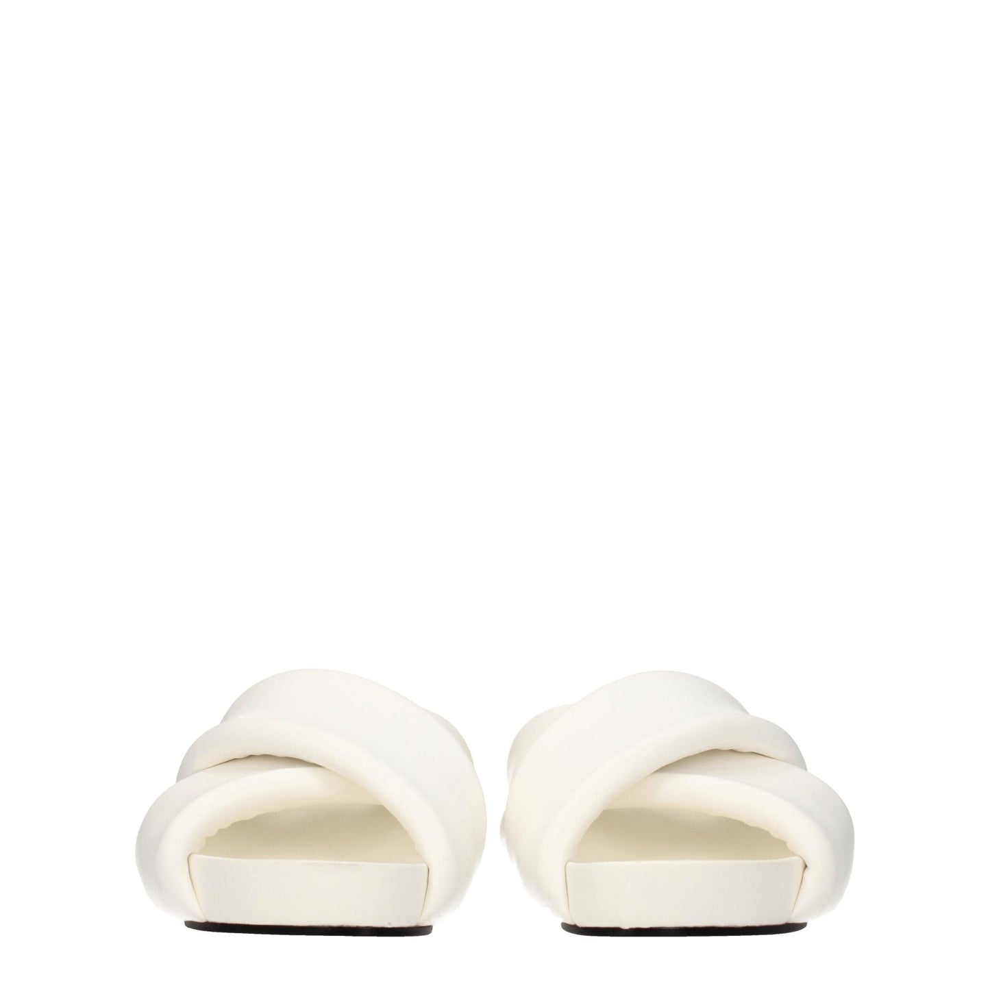 White Leather Slippers Sandals