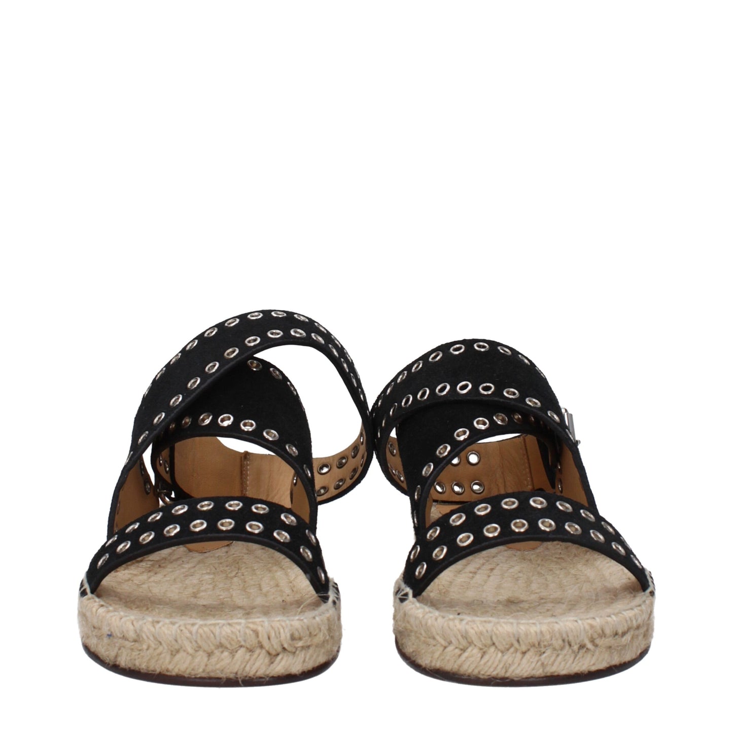 Black Leather Flat Sandals