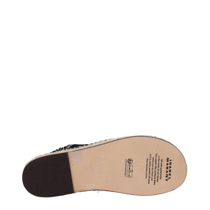 Black Leather Flat Sandals