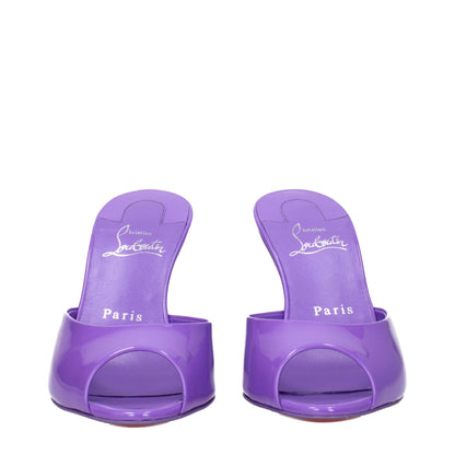 Purple Leather Wedges Sandals
