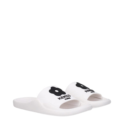 White Cotton Slippers Sandals