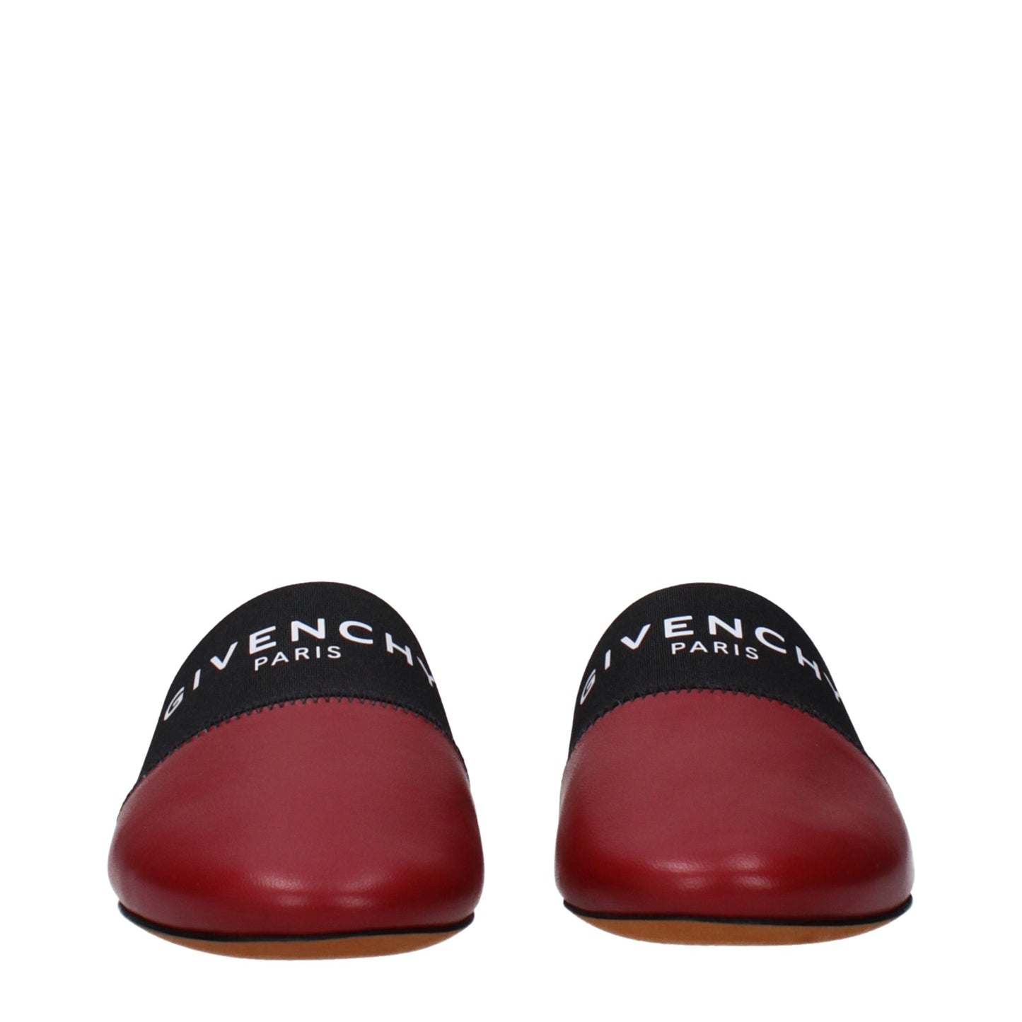 Red Leather Slippers Sandals