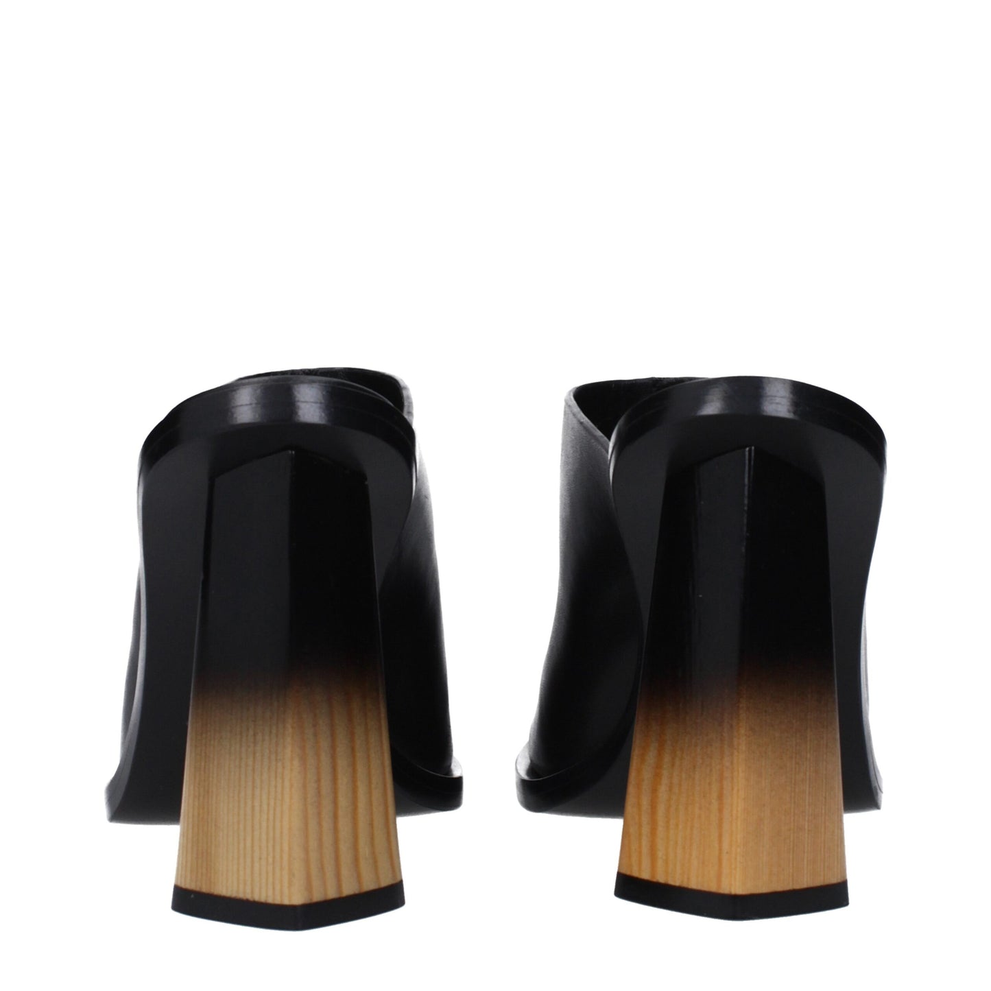 Black Leather Mules