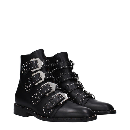 Black Leather Ankle Boots