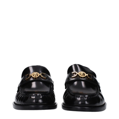 Black Leather Slip-On Loafers