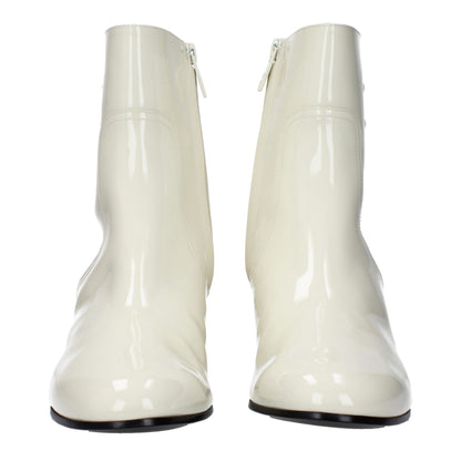 Beige Leather Ankle Boots