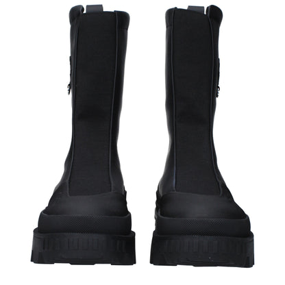 Black Leather Ankle Boots