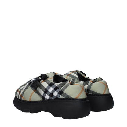 Green Fabric Slip-On Loafers