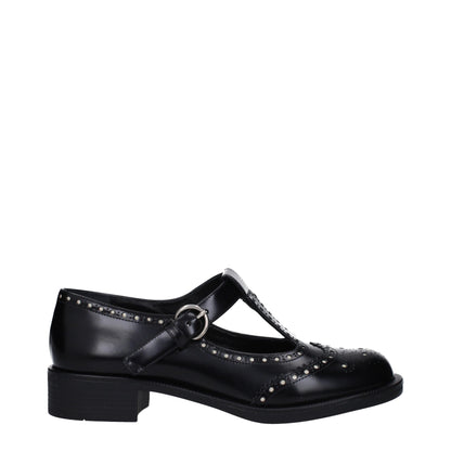 Black Leather Slip-On Loafers