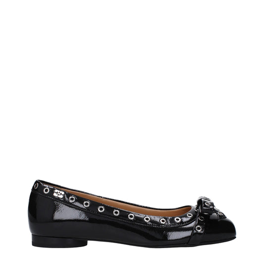 Black Leather Ballet Flats