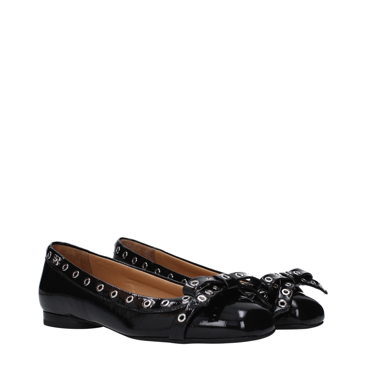 Black Leather Ballet Flats