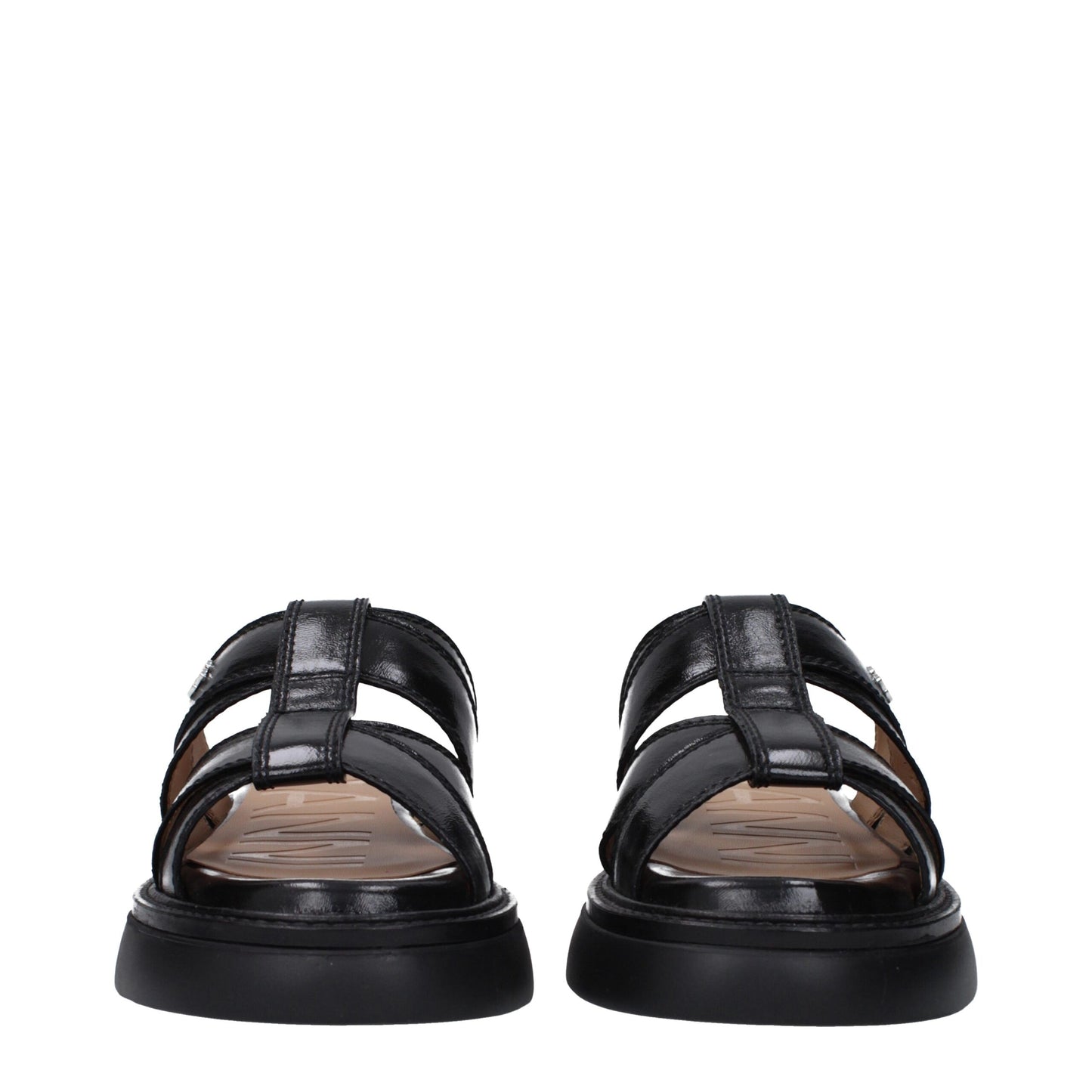 Black Fabric Slippers Sandals