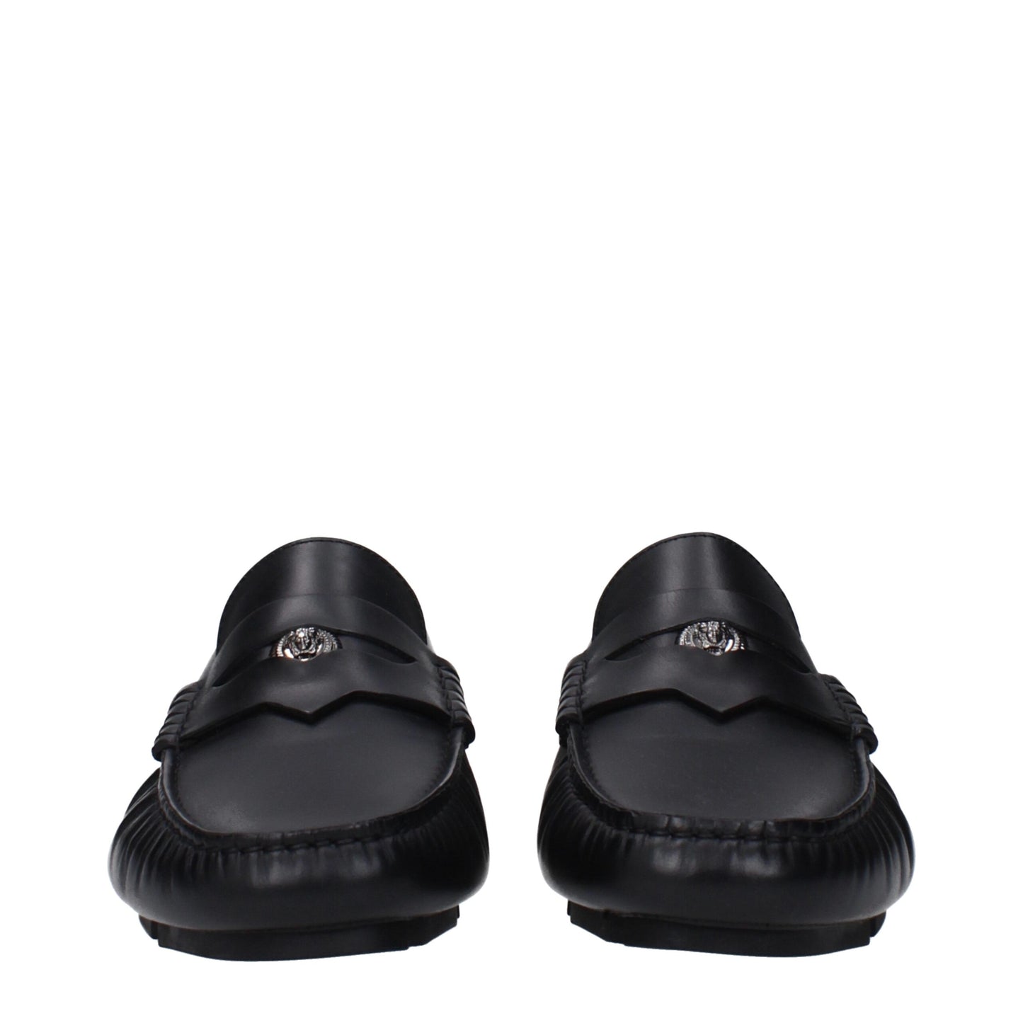 Black Leather Slip-On Loafers