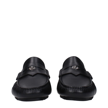 Black Leather Slip-On Loafers