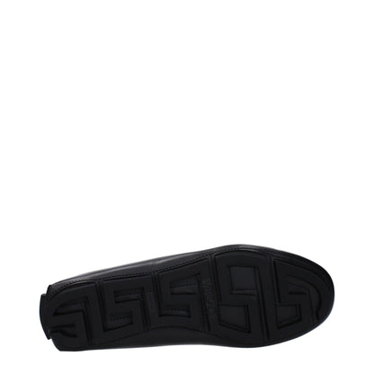Black Leather Slip-On Loafers
