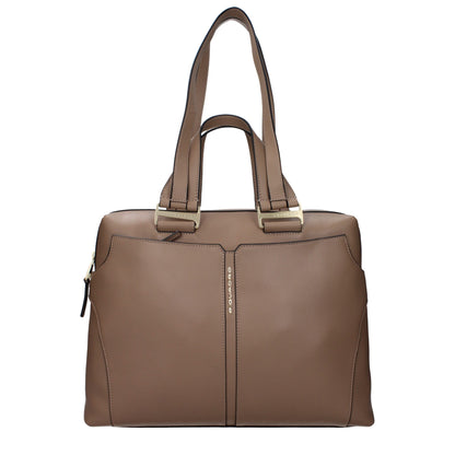 Gray Leather Business And Laptop Bags