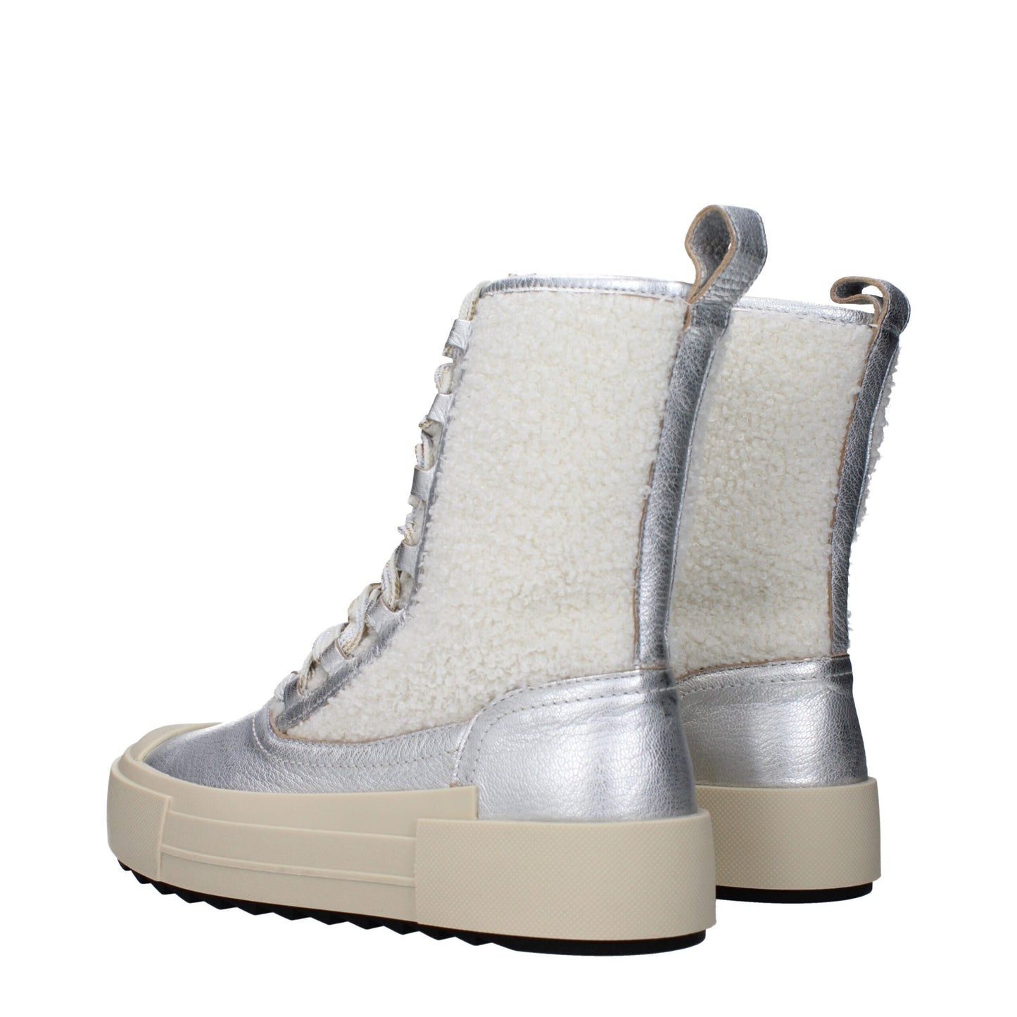 Gray Leather Ankle Boots