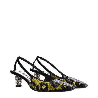 Yellow Satin Stiletto Heels Sandals