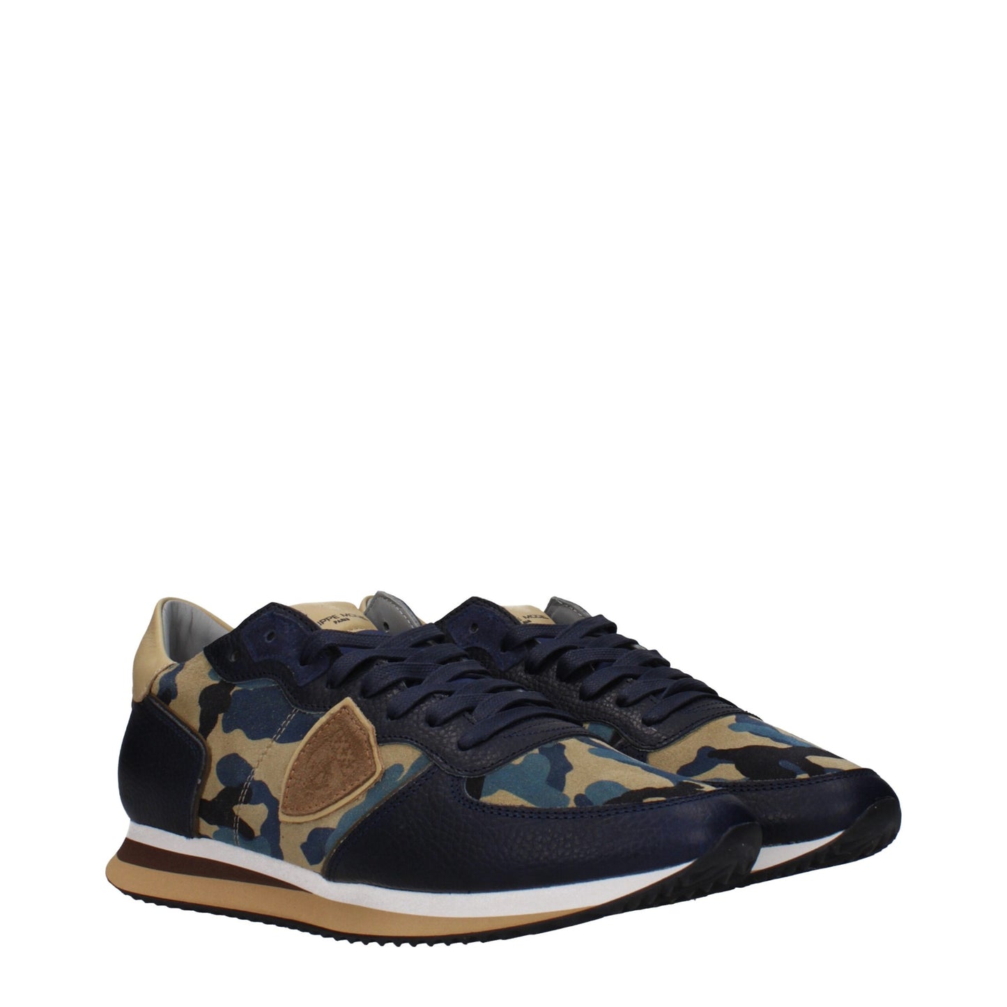 Blue Leather Sneakers