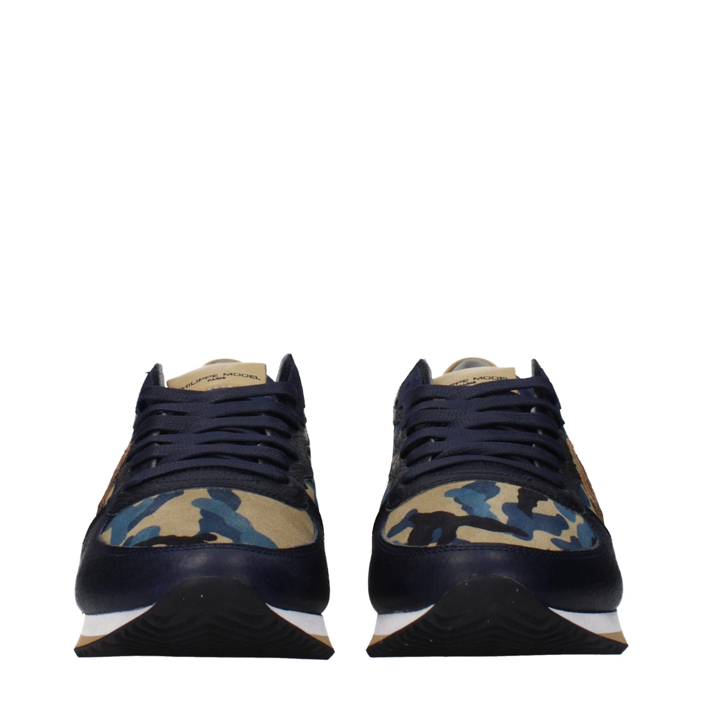 Blue Leather Low Tops