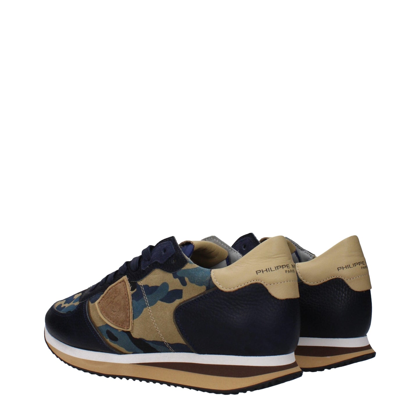 Blue Leather Sneakers