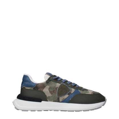 Green Fabric Athletic Sneakers