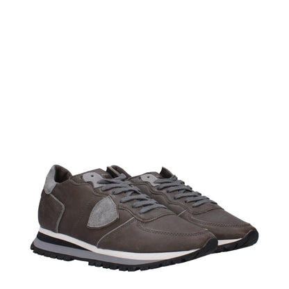 Gray Leather Sneakers