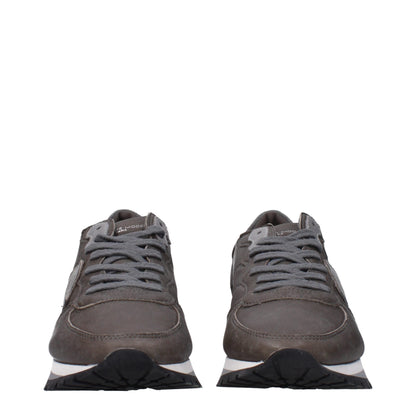 Gray Leather Sneakers