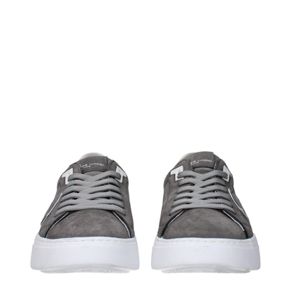 Gray Leather Sneakers