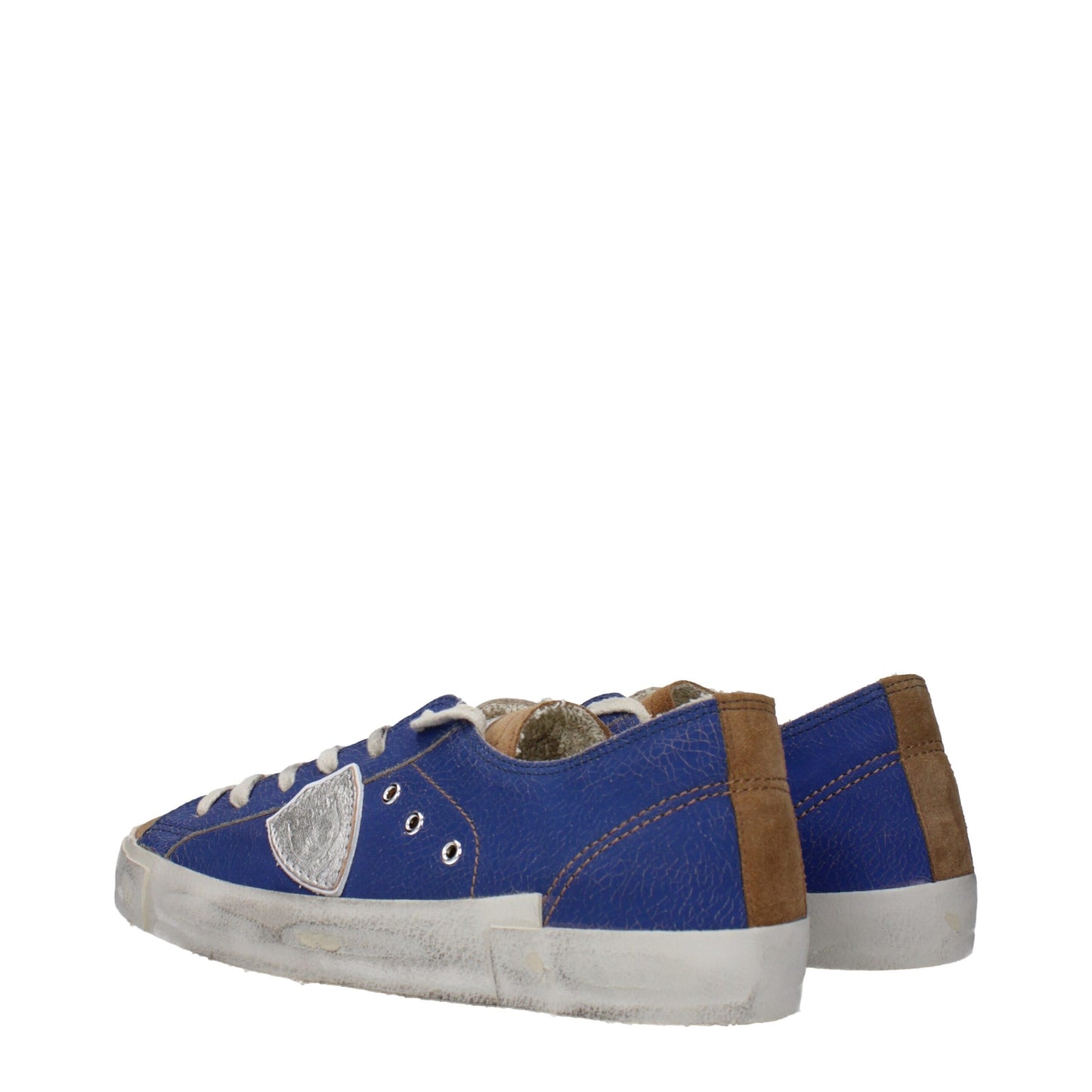 Blue Leather Low Tops