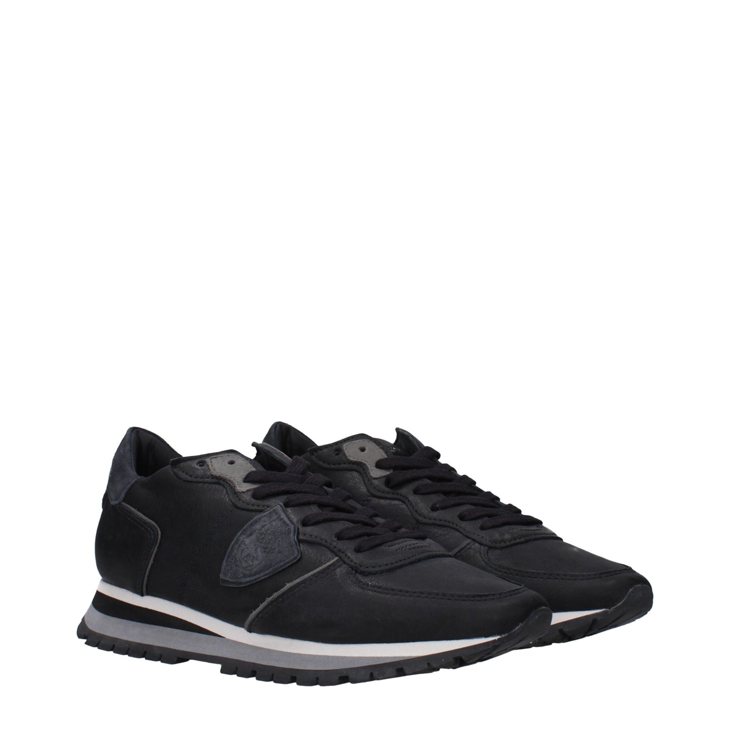Black Leather Sneakers