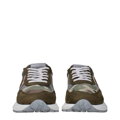 Green Fabric Athletic Sneakers