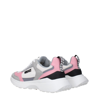 White Fabric Sneakers