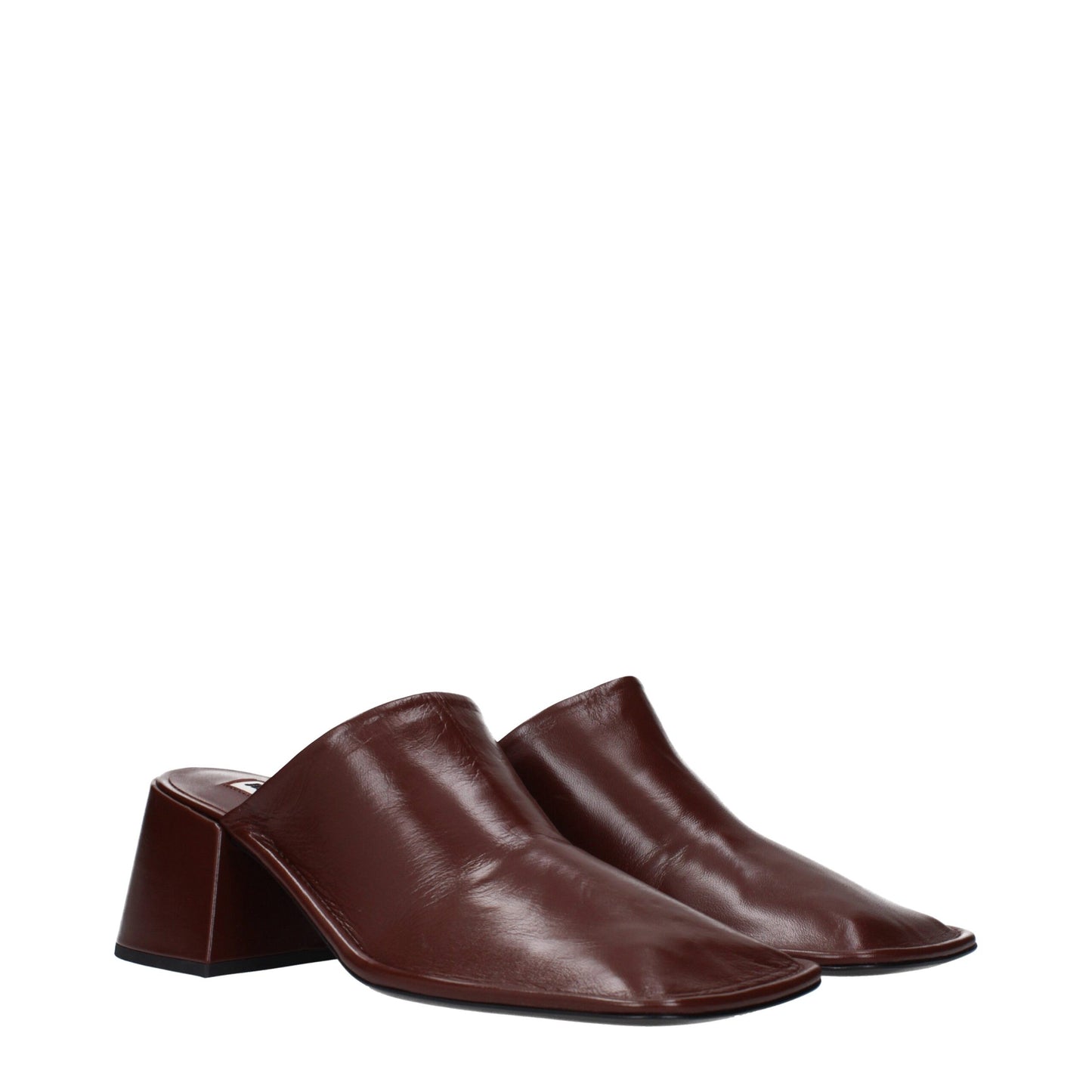 Red Leather Mules