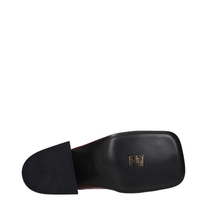 Red Leather Mules