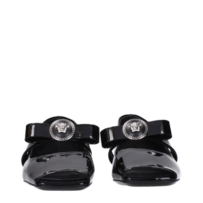 Black Leather Ballet Flats