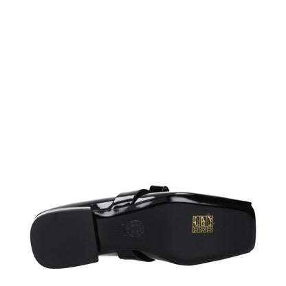 Black Leather Ballet Flats