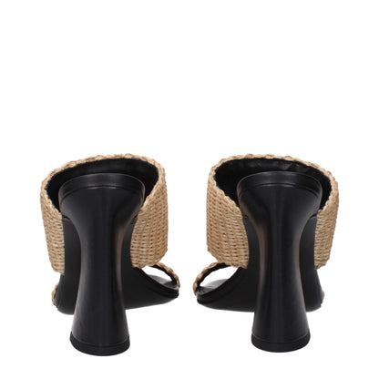 Beige Raffia Platforms