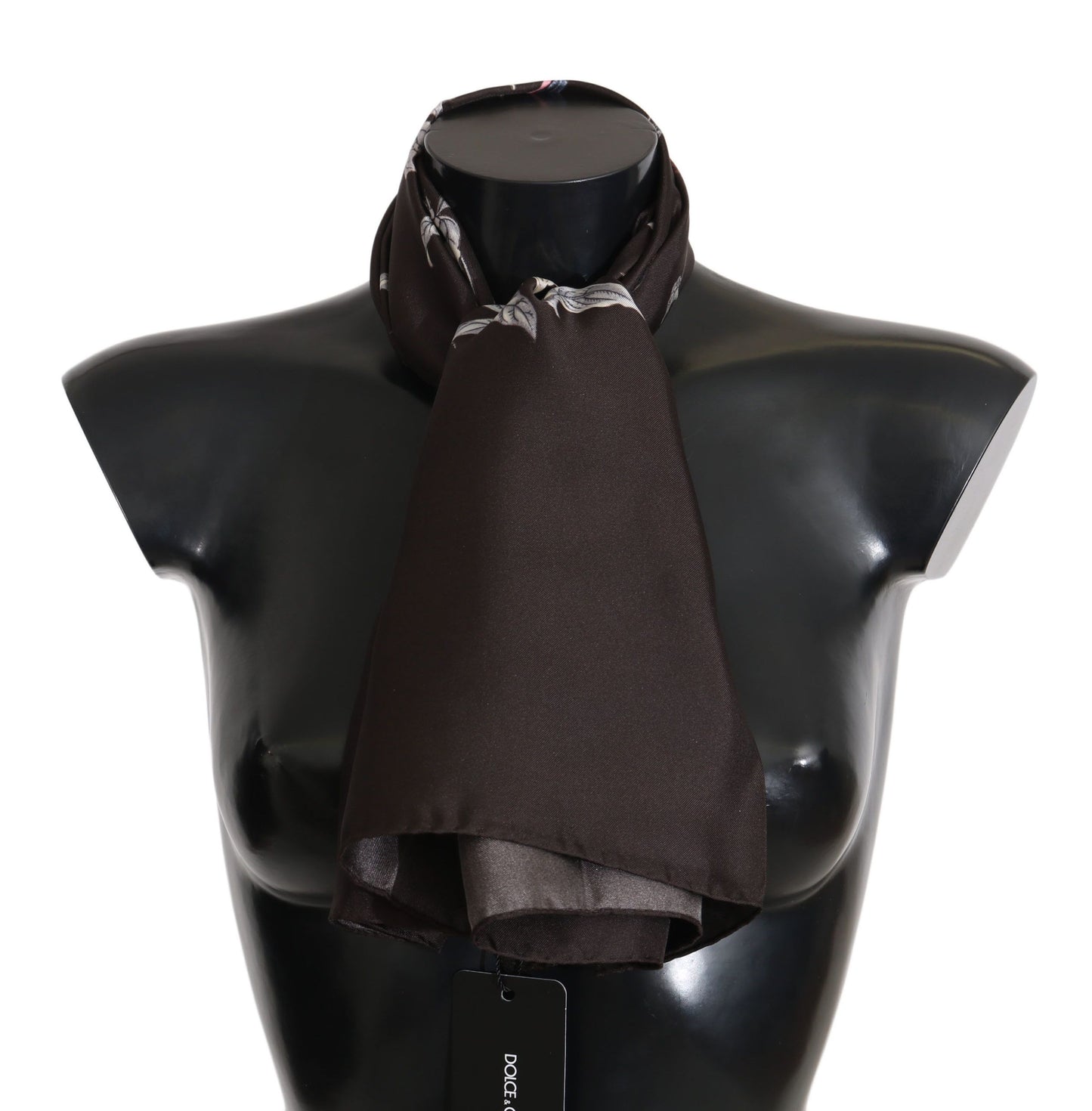 Elegante pañuelo de seda en marrón de lujo