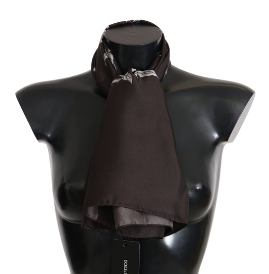 Elegante pañuelo de seda en marrón de lujo
