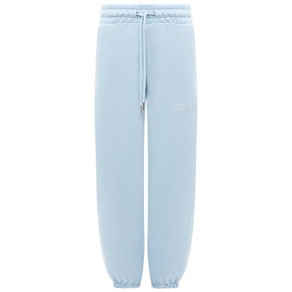Blue Cotton Men Sweatpants