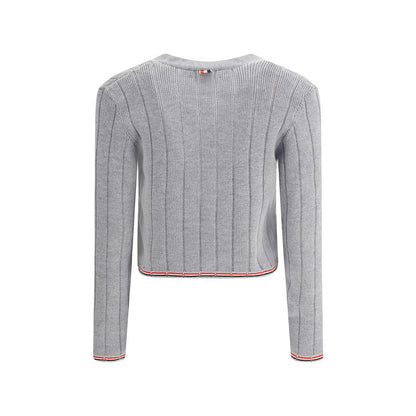 Ladder Full Needle Rib Stitch V Neck Car