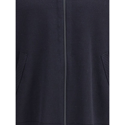 Double Face Full Zip Up Cardigan In Meri